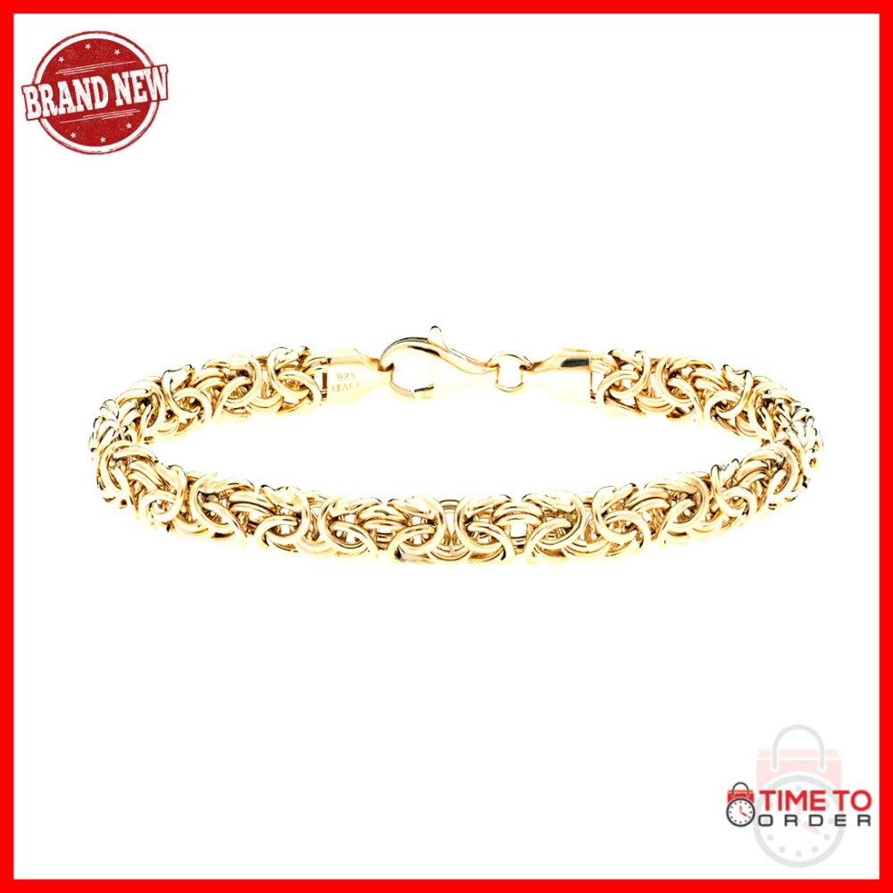 Sterling Silver Byzantine Bracelet Handmade Italy Elegant Classic Jewelry